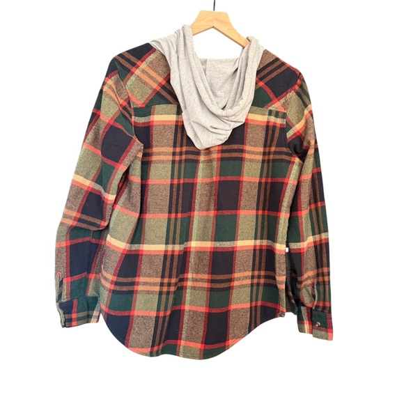 BKE| Buckle | Hooded Flannel Shirt with Gray Hood - Picture 9 of 11